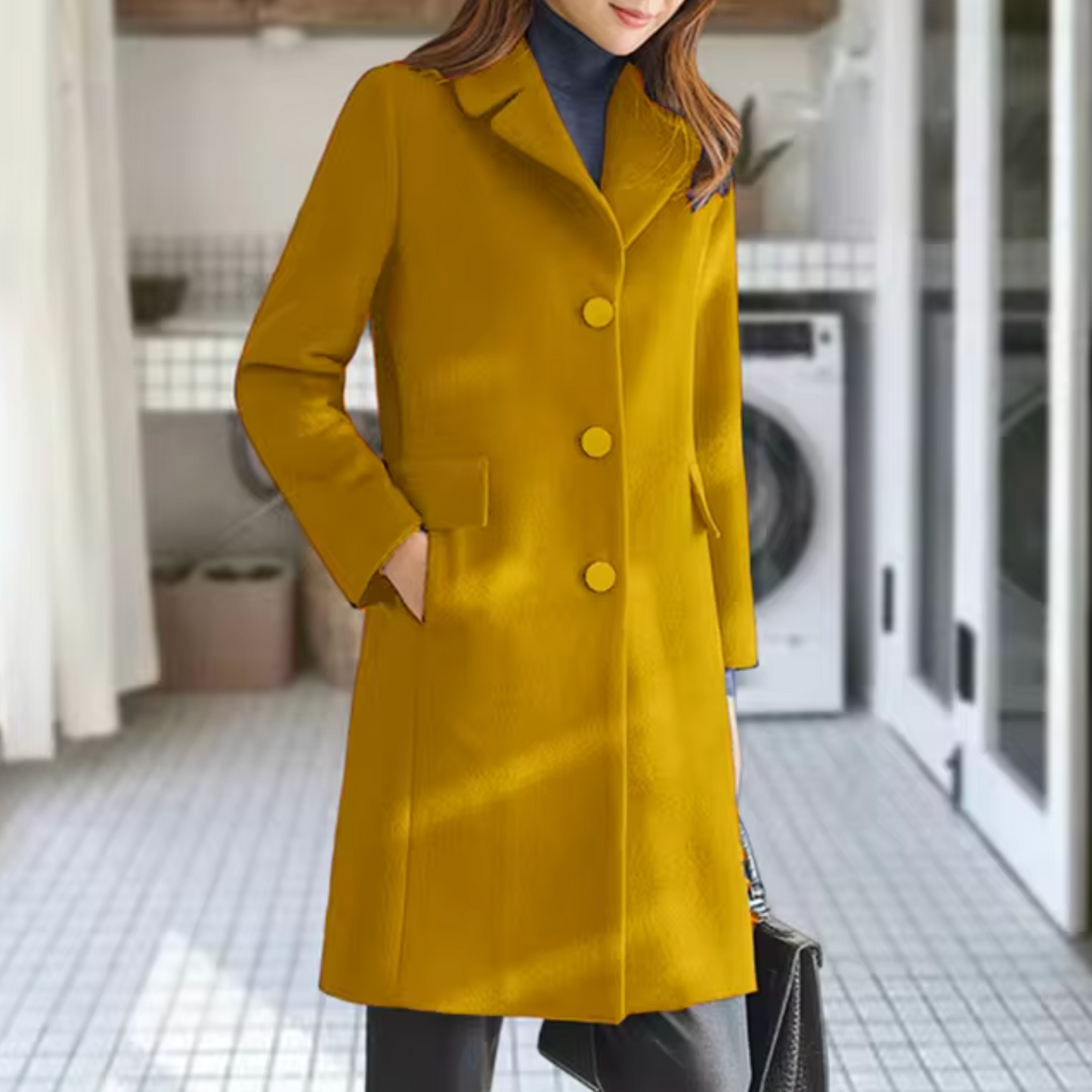 Bernice - Wool Coat with Front Pocket