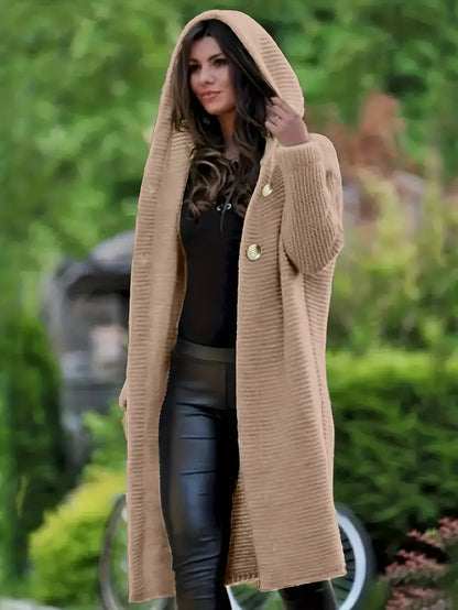 Daniela - Long Knitted Hooded Cardigan