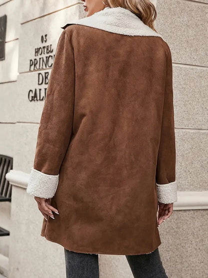 Jermaine - Woven elegant coat with button closure