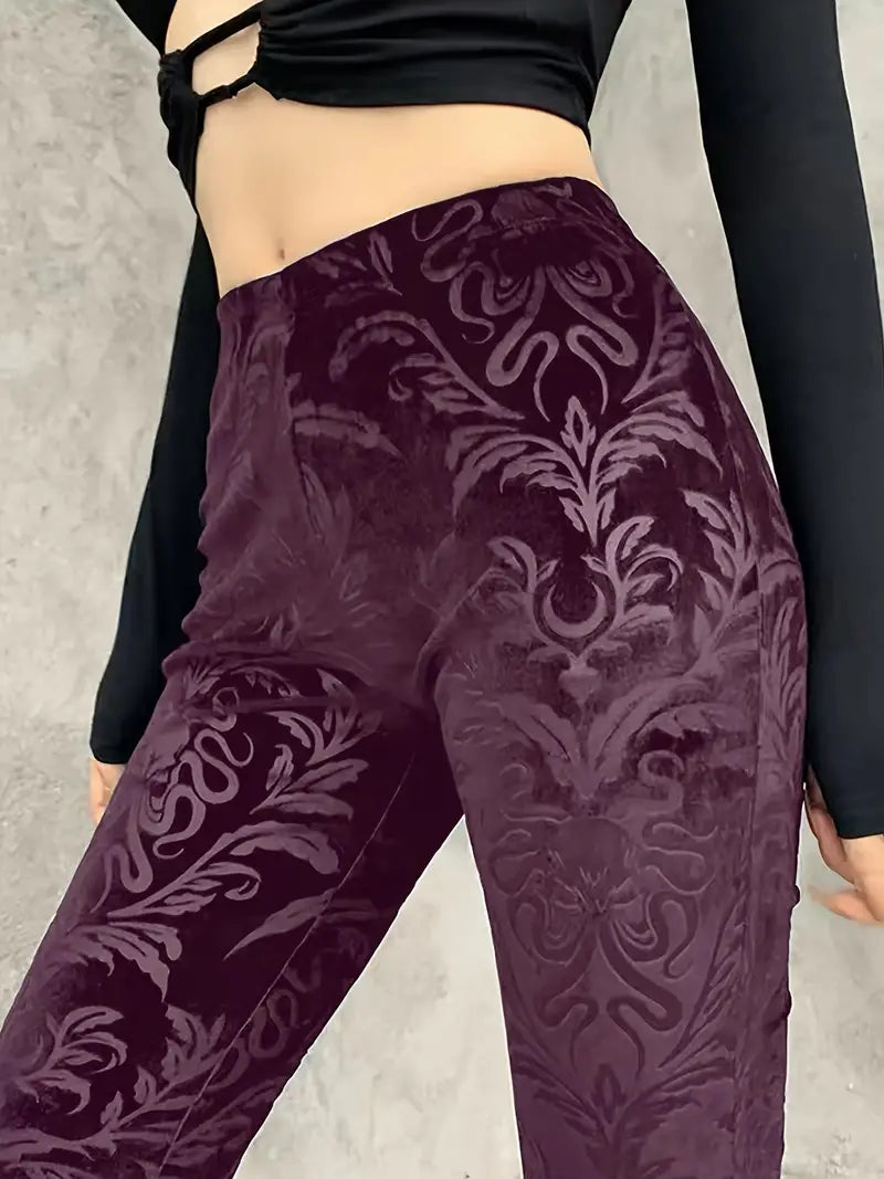 Lynna – High-waist Gothic Print Pants