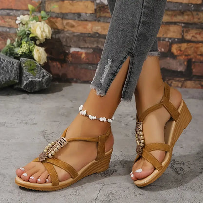 Maris - Boho Style Wedge Sandals