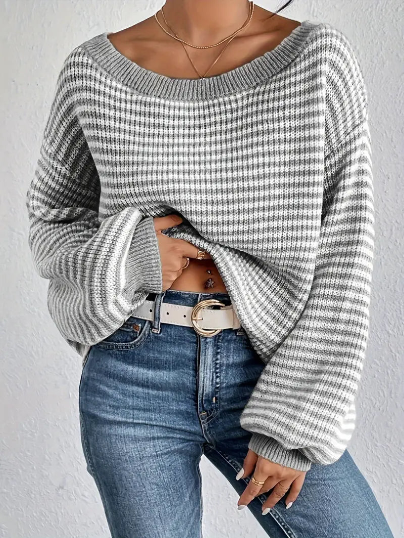 Whitney - Knitted off-shoulder sweater