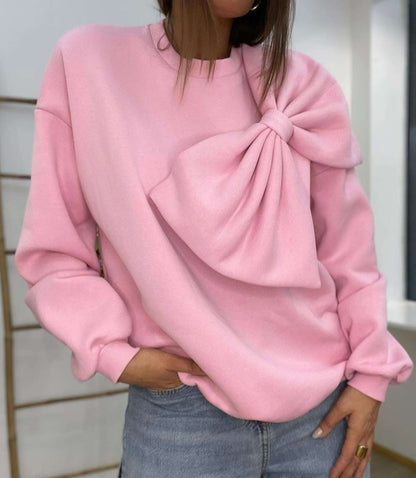 Ofelia – Oversized Cotton Bow Sweatshirt