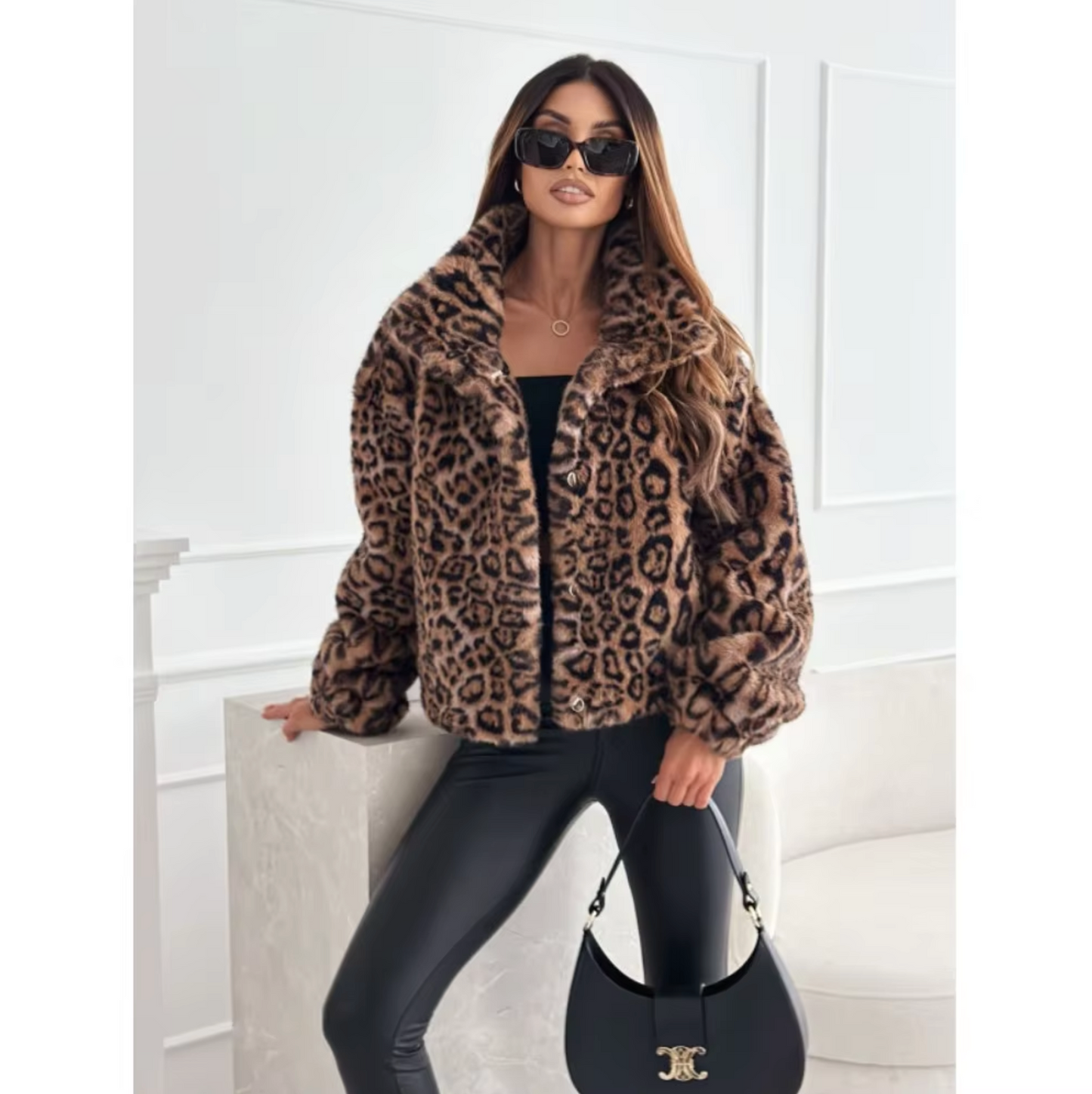 Leocadia – Leopard Print Fur Jacket