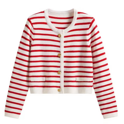 Olga – Striped Cotton Cardigan