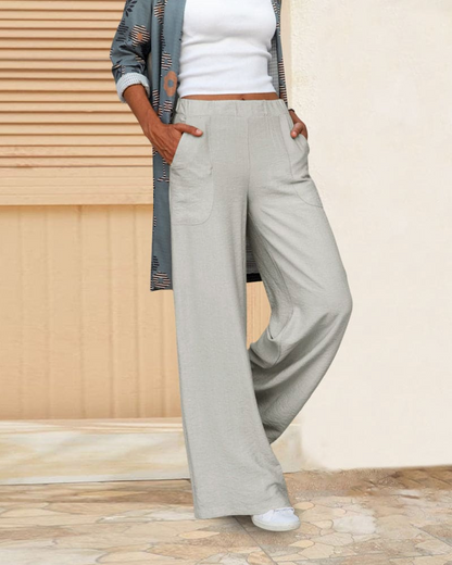 Rue - Mid-length Wide-Leg Trousers