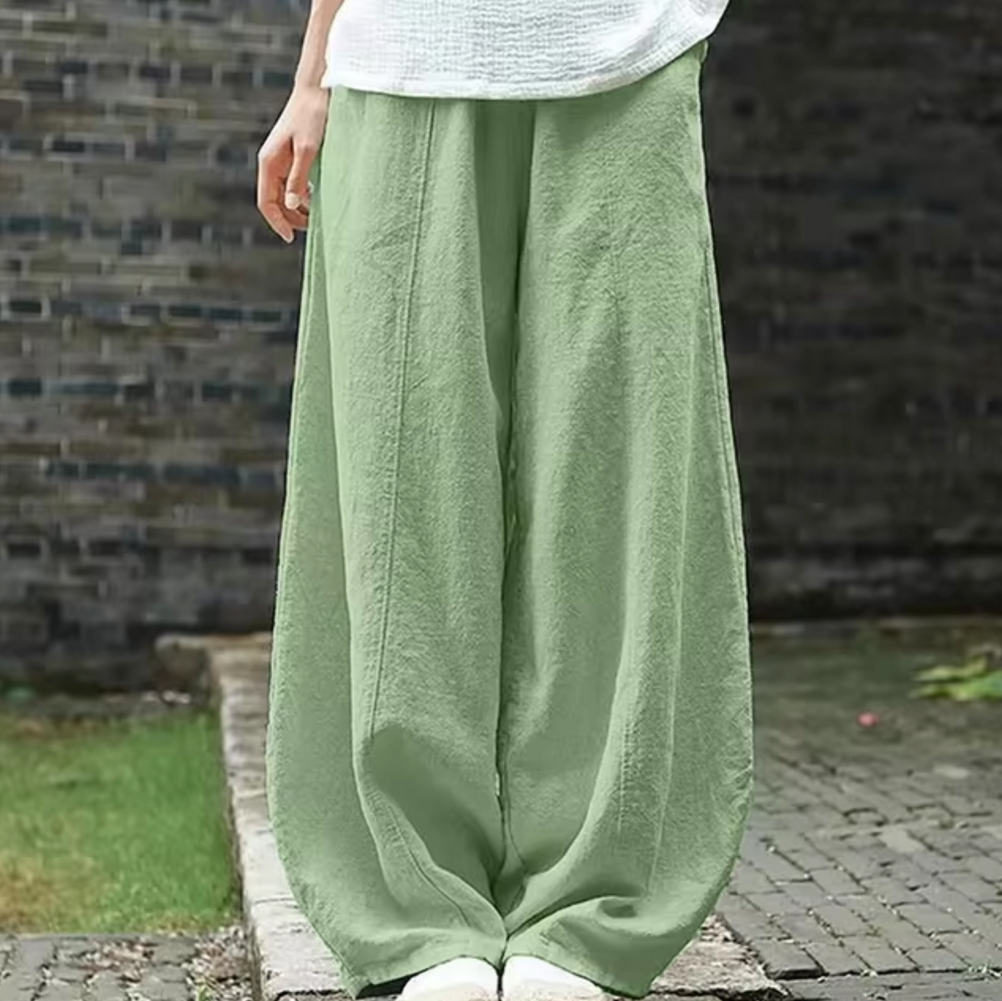 Agnes – Loose Cotton Linen Trousers