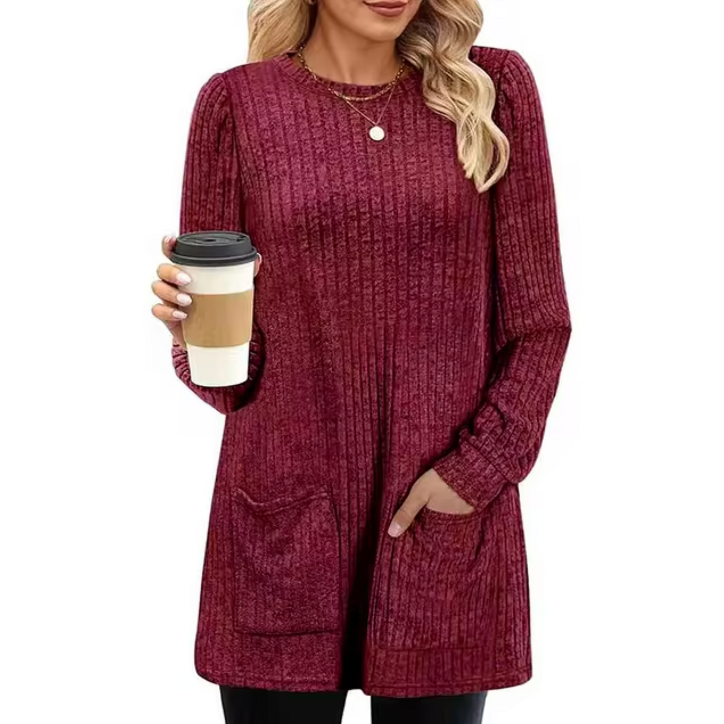 Bianca – Knitted Mid-length Sweater Dress