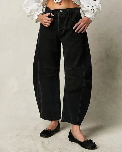 Adeline - Mid Rise Barrel Jeans For Women