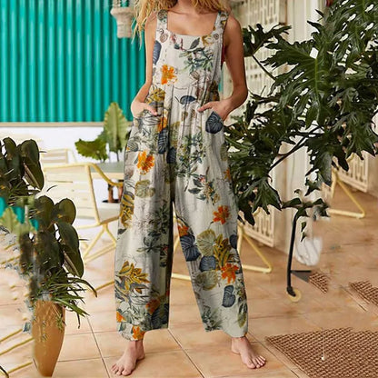 Arlene - Printed Sleeveless Square Neck Jumpsuit