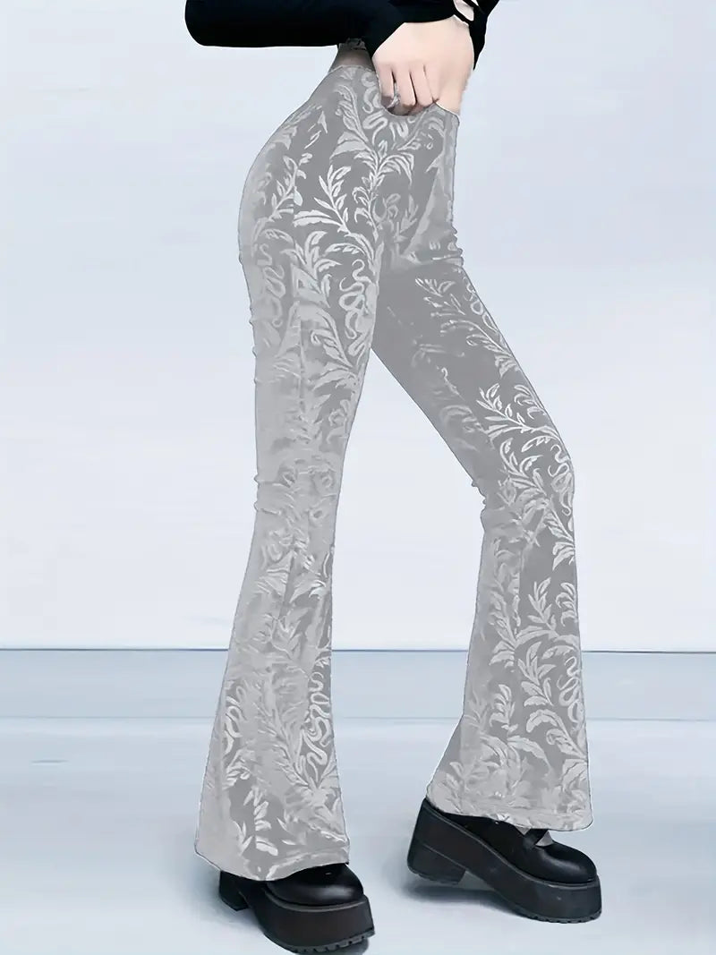 Lynna – High-waist Gothic Print Pants