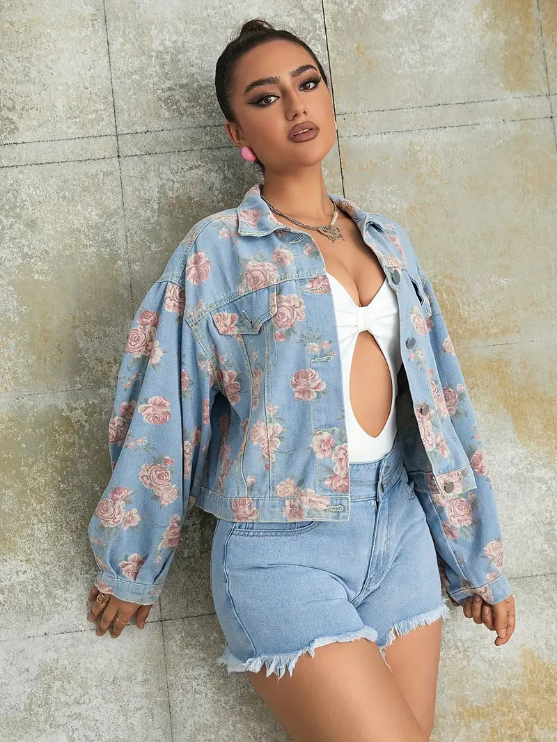 Moxie – Floral Denim Jacket