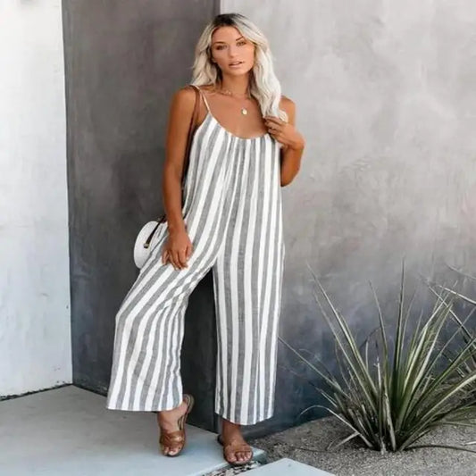 Emily – Striped Wide Leg Romper