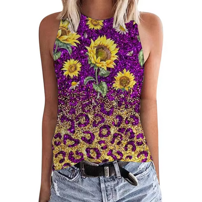 Avrielle – Sunflower Print Tank Top