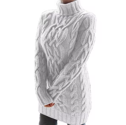 Tina – Knitted Twist Turtleneck Sweater