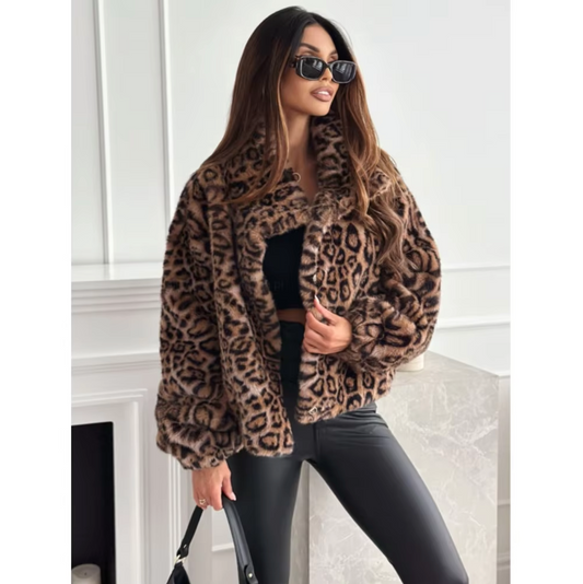 Leocadia – Leopard Print Fur Jacket