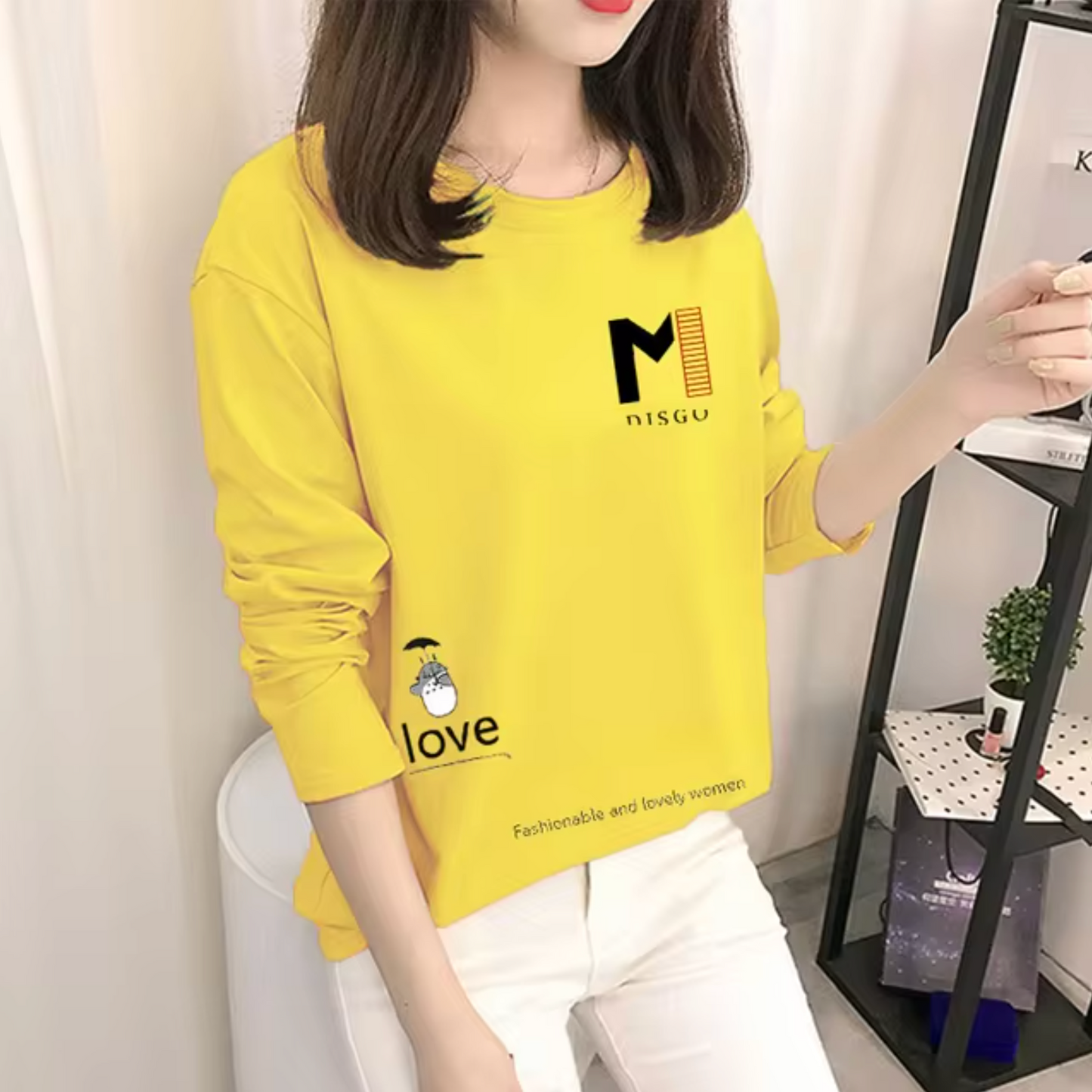 Charm - Cotton Yellow Long-sleeved Shirt