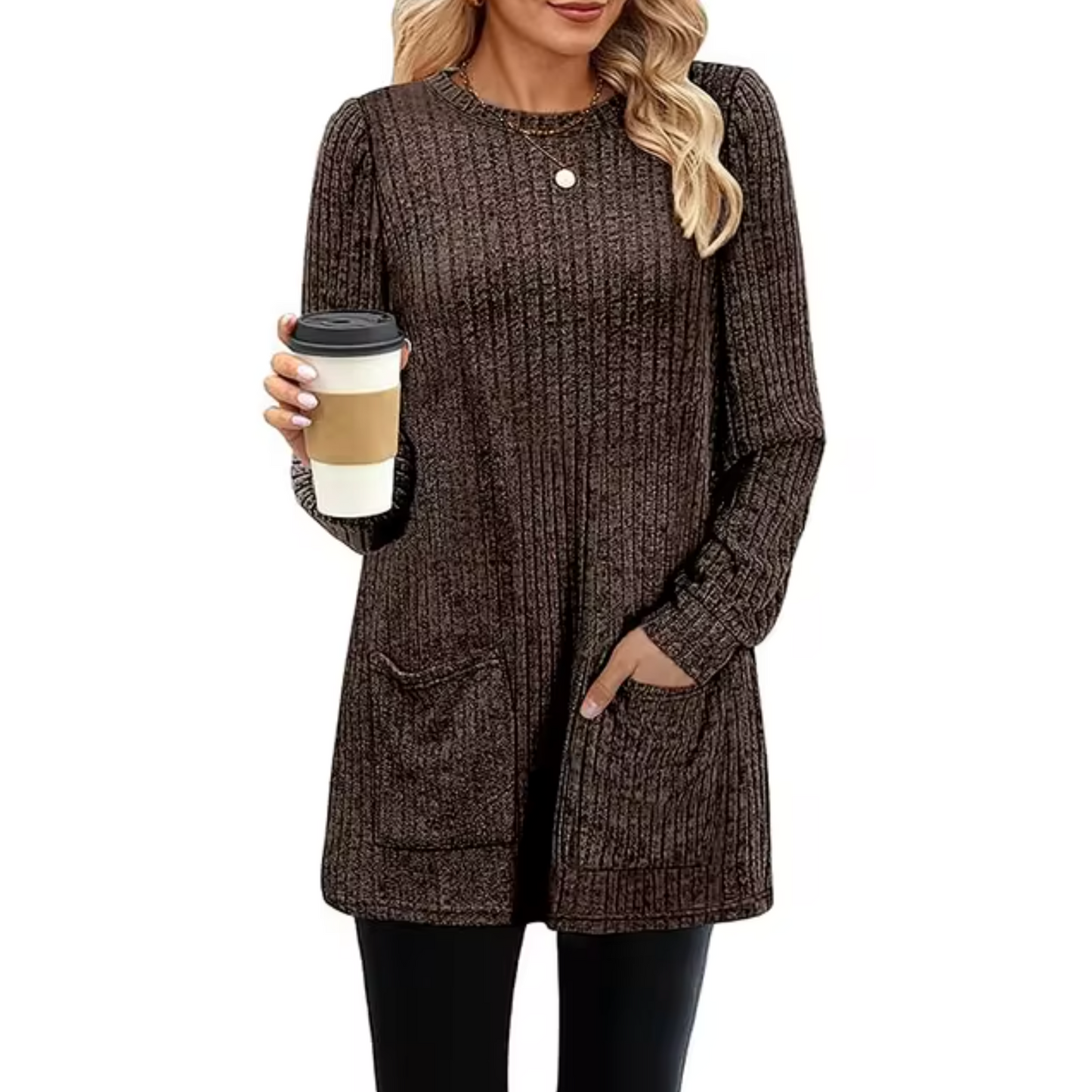 Bianca – Knitted Mid-length Sweater Dress