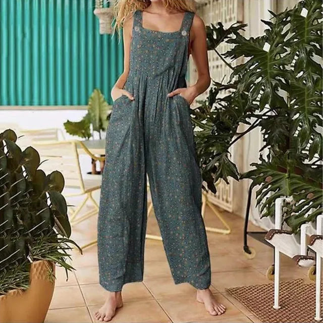 Arlene - Printed Sleeveless Square Neck Jumpsuit