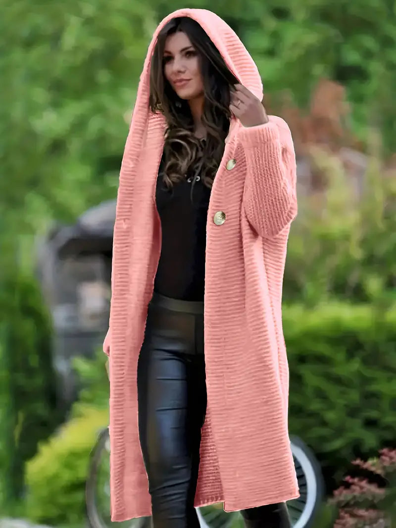 Daniela - Long Knitted Hooded Cardigan