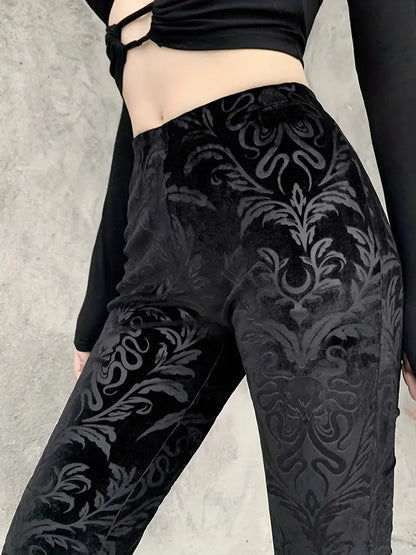 Lynna – High-waist Gothic Print Pants