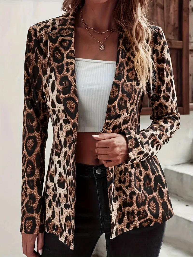 Scarlett – Elegant Leopard Print Blazer