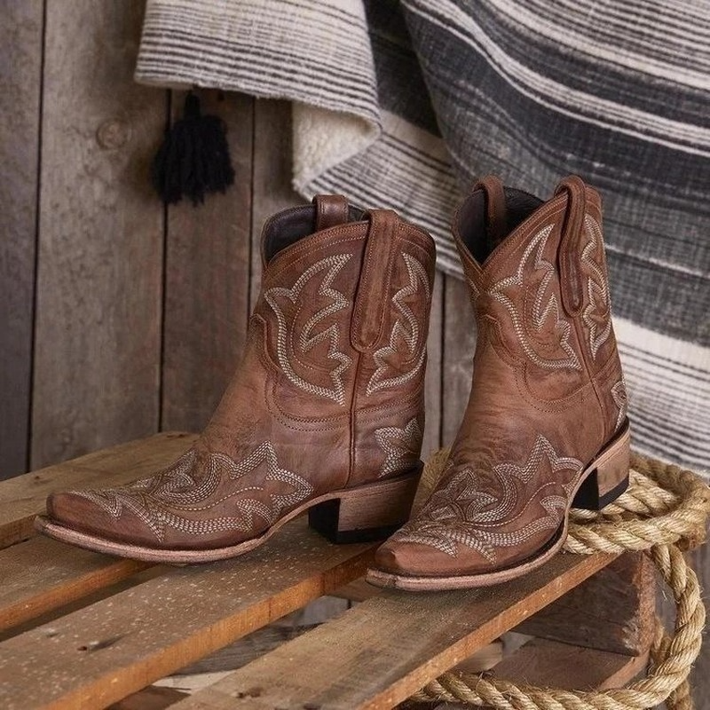 Laurice - Embroidered Leather Cowboy Boots