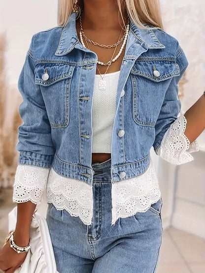 Sonnet – Cotton Denim Lace Jacket