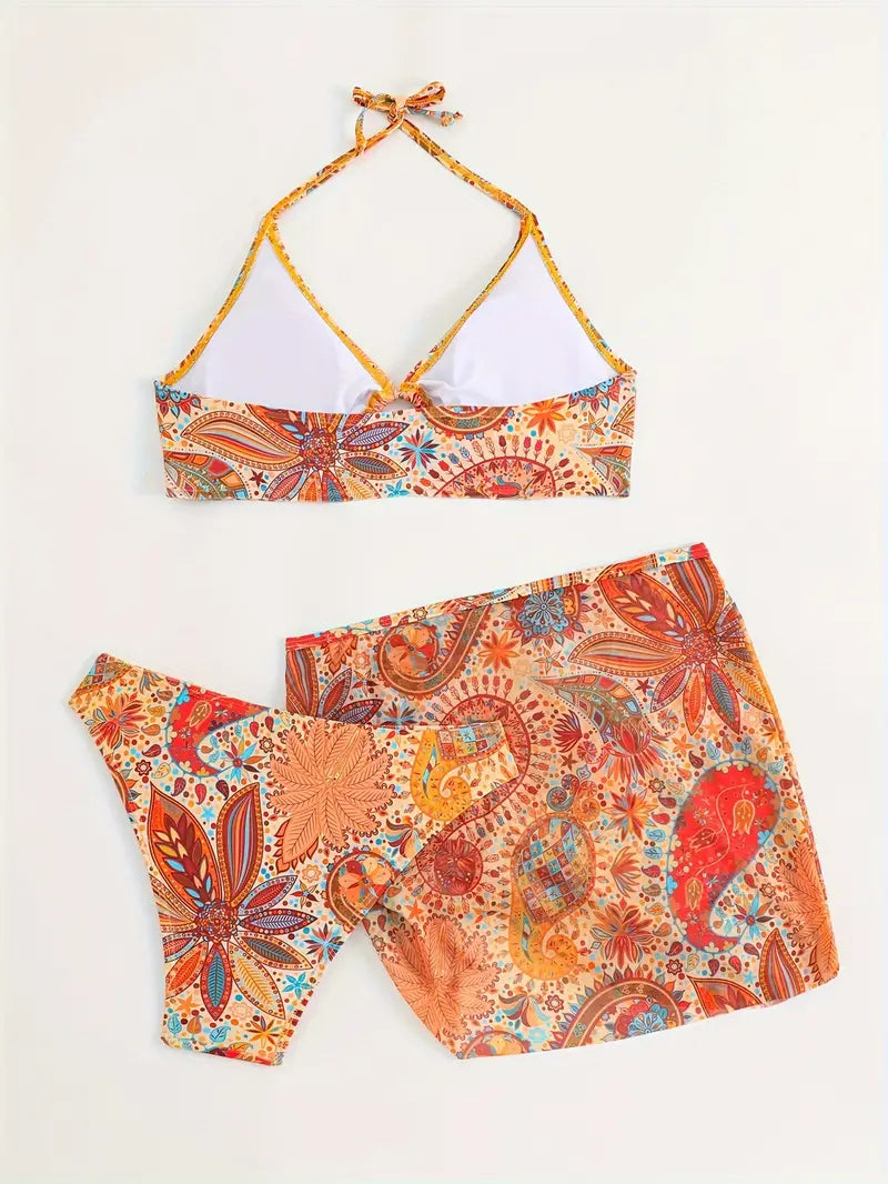 Valeen - Three-piece Bikini Set