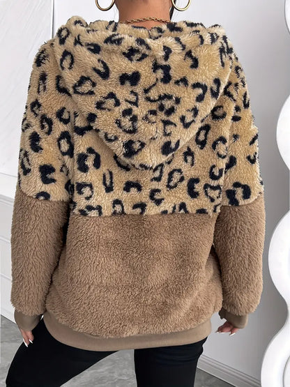 Barkha - Fleece Leopard Print Hoodie