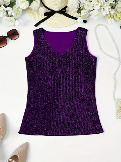 Uma – Elegant Sequined Sleeveless Top