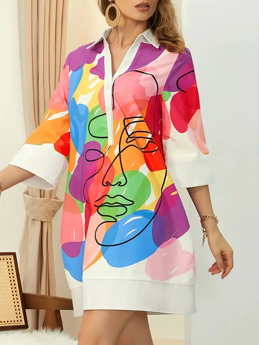 Rihanna – Colorful Shirt Dress