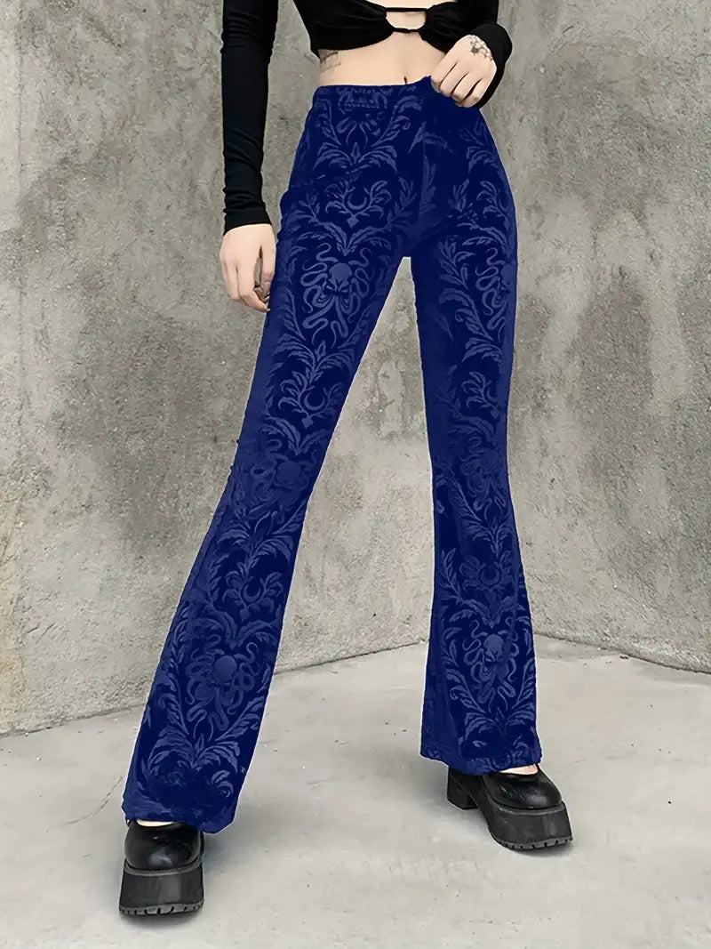 Lynna – High-waist Gothic Print Pants