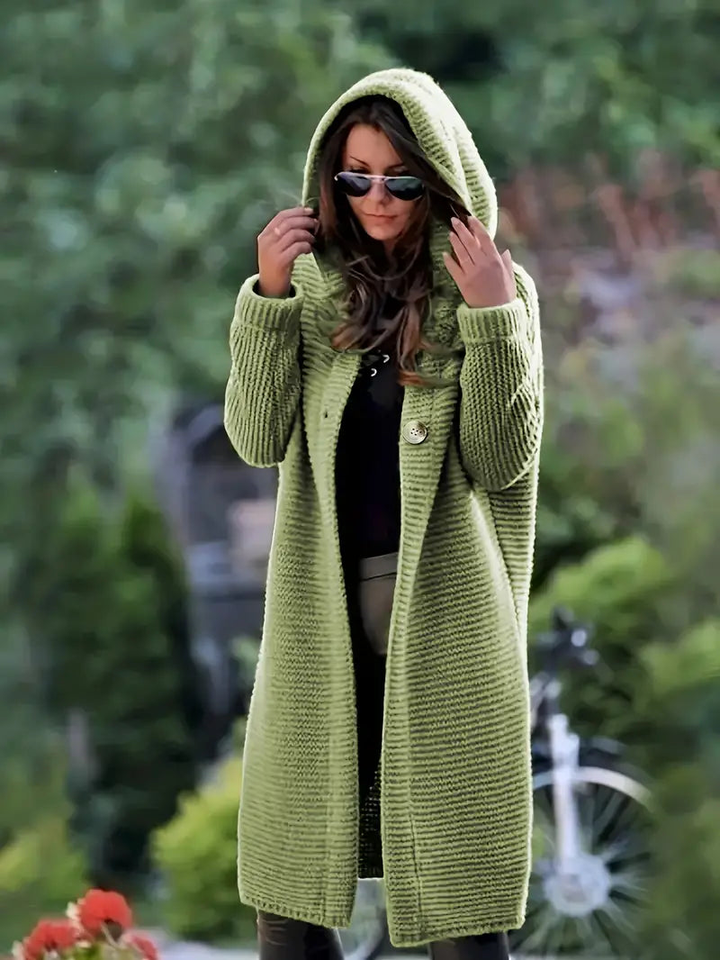 Daniela - Long Knitted Hooded Cardigan