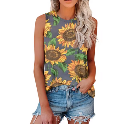 Avrielle – Sunflower Print Tank Top