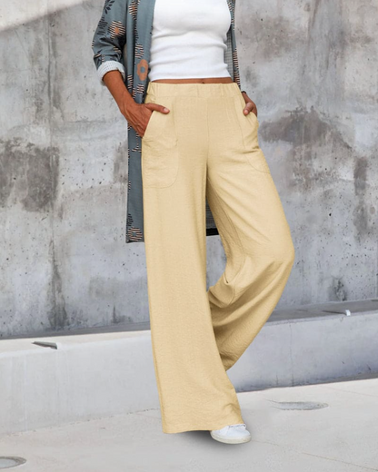 Rue - Mid-length Wide-Leg Trousers