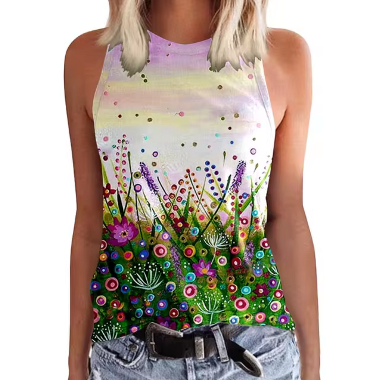 Brigitte – Sleeveless Floral Tank Tops