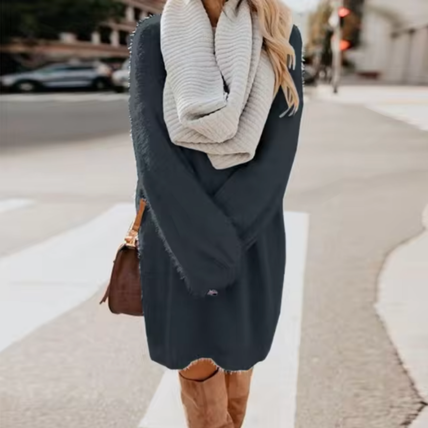 Elda – Knitted Cotton Sweater Dress