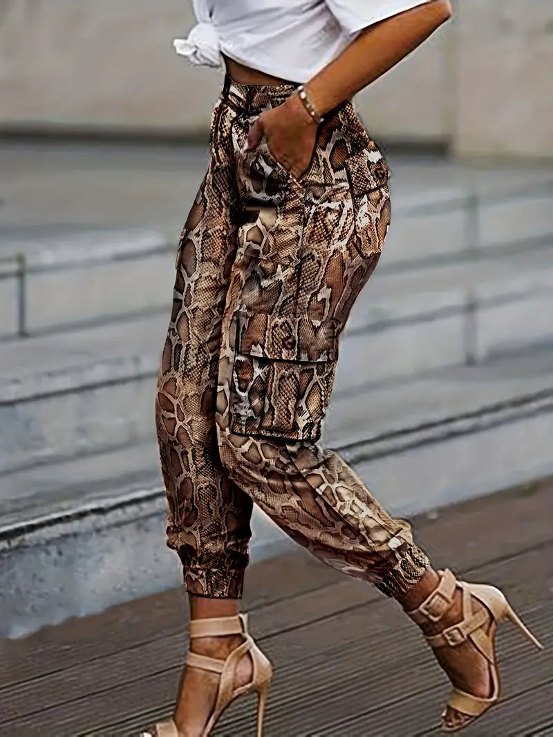 Lora – Snake Print Jogging Pants