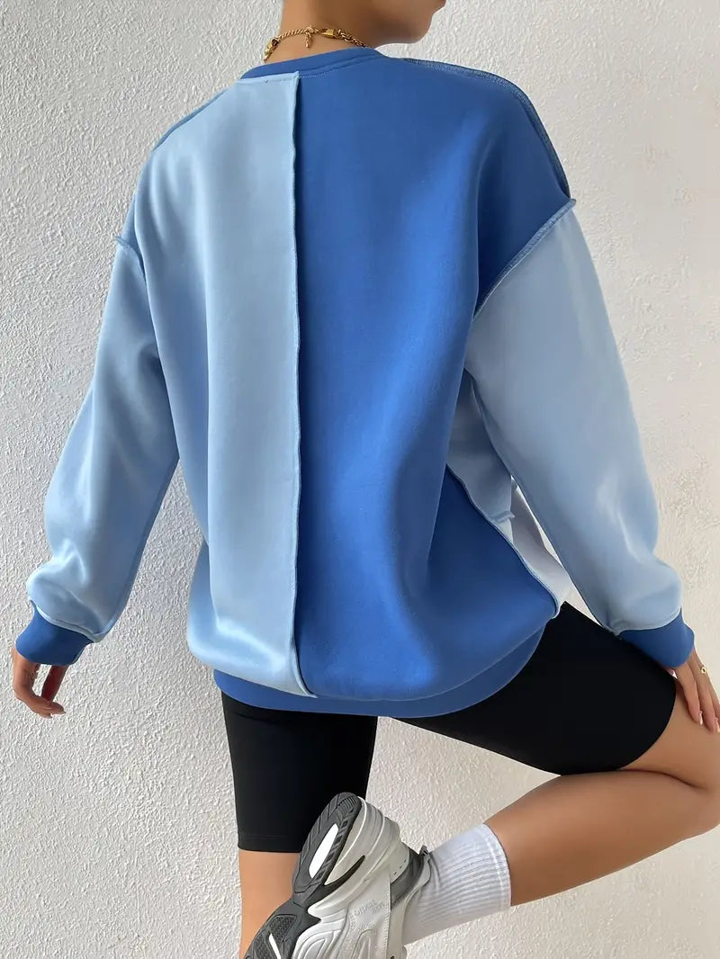 Cheng – Stylish Color Block Sweatshirt