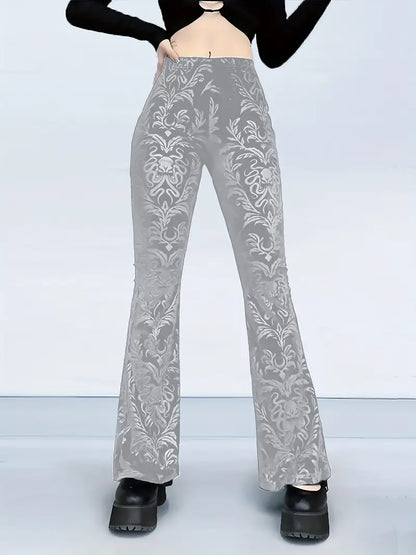 Lynna – High-waist Gothic Print Pants