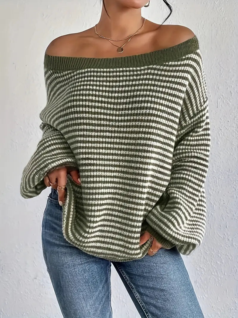 Elly - Knitted Puff Sleeves Sweater