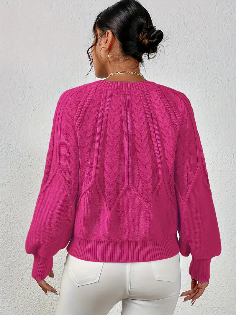 Yashodha – Stylish Puff Sleeves Knitted Sweater