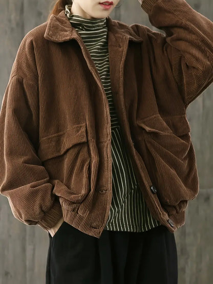 Hailey - Corduroy jacket with button front