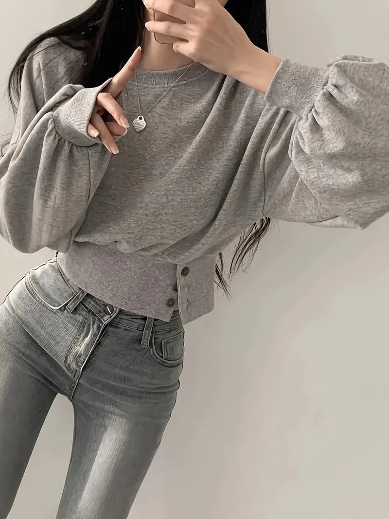 Elaine – Trendy Cropped Cotton Jacket