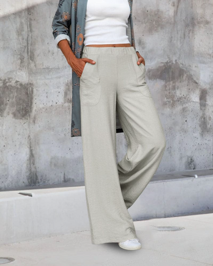 Rue - Mid-length Wide-Leg Trousers