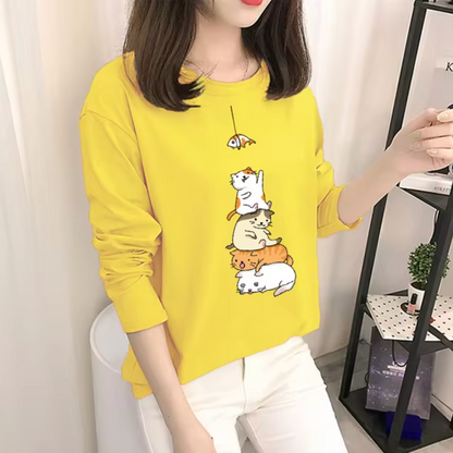 Charm - Cotton Yellow Long-sleeved Shirt