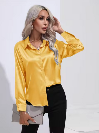 Annika - Satin Long Sleeve Blouse