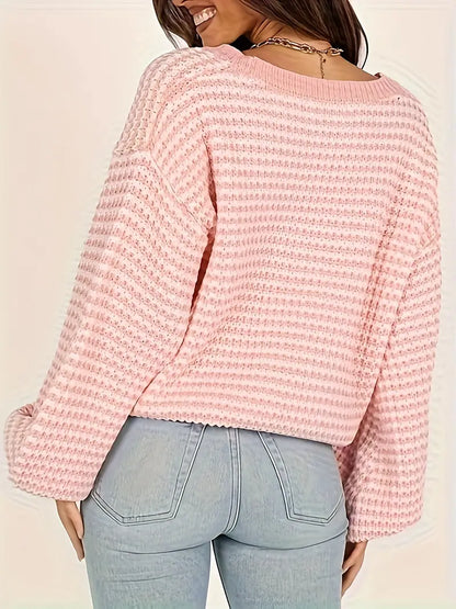 Elly - Knitted Puff Sleeves Sweater