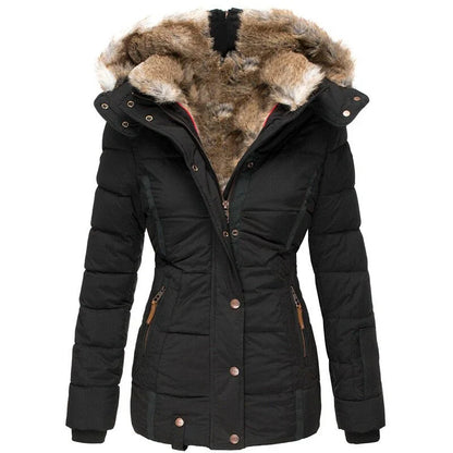 Greta - Fashionable winter coat with fur lining for women